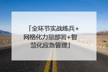 全环节实战练兵+网格化力量部署+智慧化应急管理