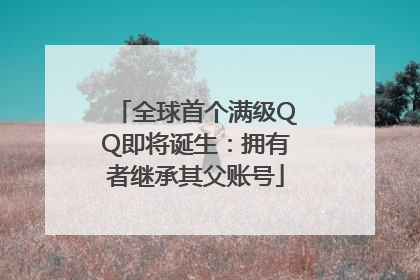 全球首个满级QQ即将诞生：拥有者继承其父账号