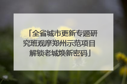 全省城市更新专题研究班观摩郑州示范项目 解锁老城焕新密码