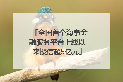 全国首个海事金融服务平台上线以来授信超5亿元