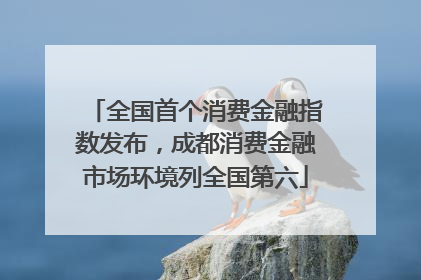 全国首个消费金融指数发布，成都消费金融市场环境列全国第六