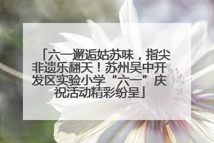 六一邂逅姑苏味，指尖非遗乐翻天！苏州吴中开发区实验小学“六一”庆祝活动精彩纷呈