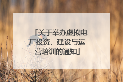 关于举办虚拟电厂投资、建设与运营培训的通知