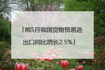 前5月我国货物贸易进出口同比增长2.5%