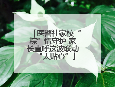 医警社家校“粽”情守护 家长直呼这波联动“太贴心”