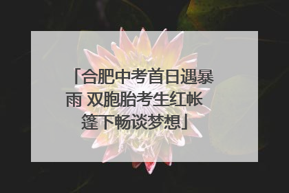 合肥中考首日遇暴雨 双胞胎考生红帐篷下畅谈梦想