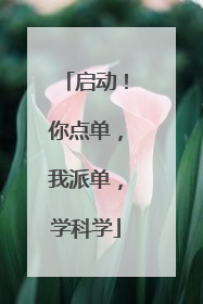启动！你点单，我派单，学科学