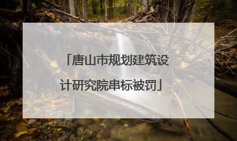 唐山市规划建筑设计研究院串标被罚