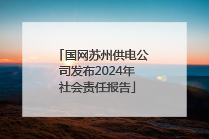 国网苏州供电公司发布2024年社会责任报告