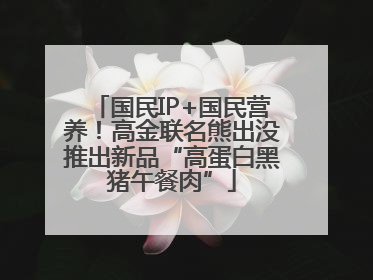 国民IP+国民营养！高金联名熊出没推出新品“高蛋白黑猪午餐肉”