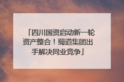 四川国资启动新一轮资产整合！蜀道集团出手解决同业竞争