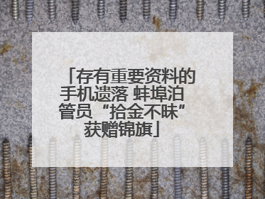 存有重要资料的手机遗落 蚌埠泊管员“拾金不昧”获赠锦旗