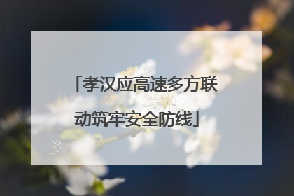 孝汉应高速多方联动筑牢安全防线