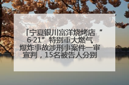 宁夏银川富洋烧烤店“6·21”特别重大燃气爆炸事故涉刑事案件一审宣判，15名被告人分别判刑六年至一年不等