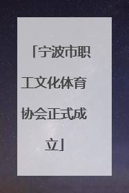 宁波市职工文化体育协会正式成立