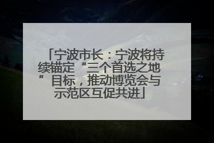 宁波市长：宁波将持续锚定“三个首选之地”目标，推动博览会与示范区互促共进