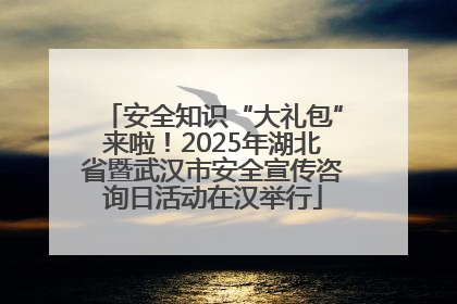 安全知识“大礼包”来啦！2025年湖北省暨武汉市安全宣传咨询日活动在汉举行