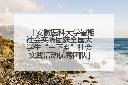 安徽医科大学暑期社会实践团获全国大学生“三下乡”社会实践活动优秀团队