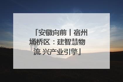安徽向前丨宿州埇桥区：建智慧物流 兴产业引擎