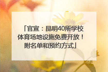 官宣：昆明40所学校体育场地设施免费开放！附名单和预约方式