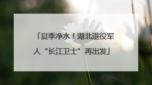 夏季净水！湖北退役军人“长江卫士”再出发