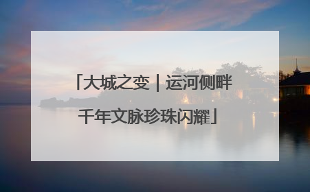 大城之变｜运河侧畔 千年文脉珍珠闪耀