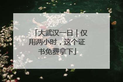 大武汉一日｜仅用两小时，这个证书免费拿下