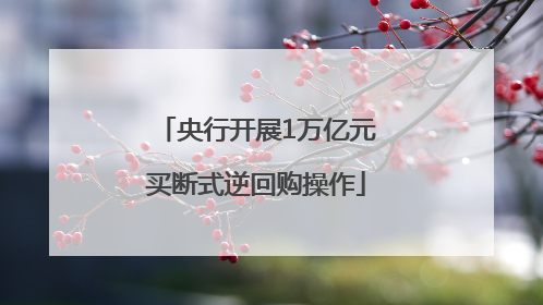央行开展1万亿元买断式逆回购操作