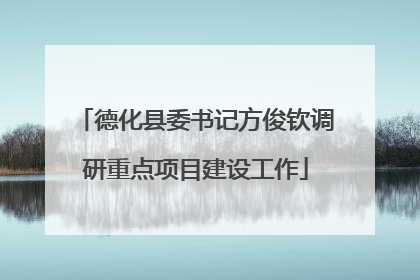 德化县委书记方俊钦调研重点项目建设工作