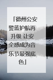 德州公安警蓝护航再升级 让安全感成为音乐节最强底色