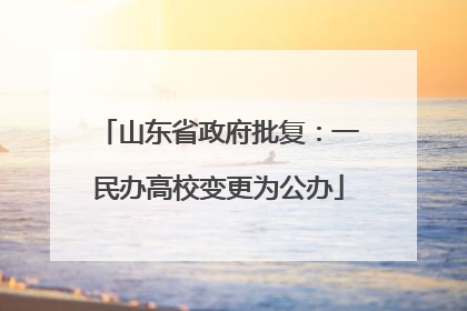 山东省政府批复：一民办高校变更为公办