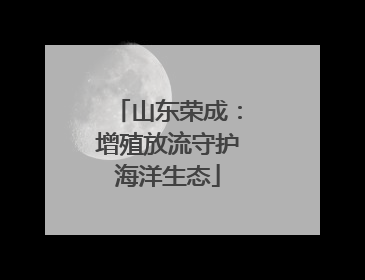 山东荣成：增殖放流守护海洋生态