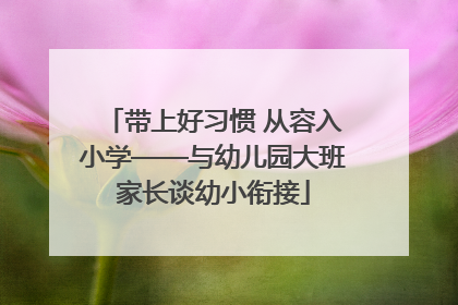 带上好习惯 从容入小学——与幼儿园大班家长谈幼小衔接