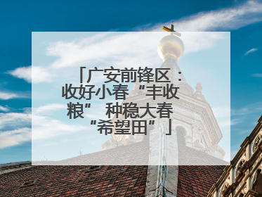 广安前锋区：收好小春“丰收粮” 种稳大春“希望田”