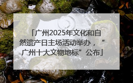 广州2025年文化和自然遗产日主场活动举办，“广州十大文物地标”公布