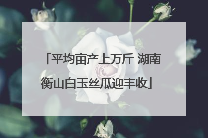 平均亩产上万斤 湖南衡山白玉丝瓜迎丰收