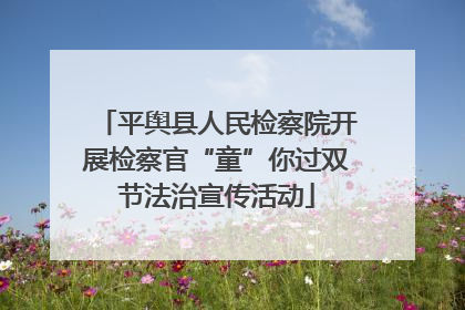 平舆县人民检察院开展检察官“童”你过双节法治宣传活动