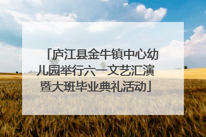 庐江县金牛镇中心幼儿园举行六一文艺汇演暨大班毕业典礼活动