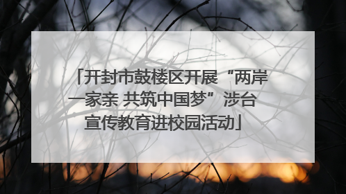 开封市鼓楼区开展“两岸一家亲 共筑中国梦”涉台宣传教育进校园活动