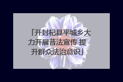 开封杞县平城乡大力开展普法宣传 提升群众法治意识