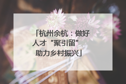 杭州余杭：做好人才“聚引留” 助力乡村振兴