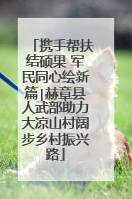 携手帮扶结硕果 军民同心绘新篇∣赫章县人武部助力大凉山村阔步乡村振兴路