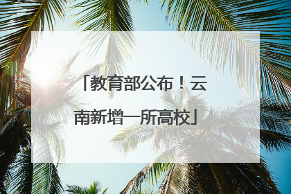 教育部公布！云南新增一所高校
