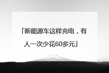 新能源车这样充电，有人一次少花60多元
