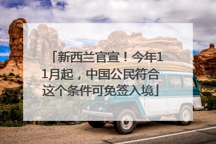 新西兰官宣！今年11月起，中国公民符合这个条件可免签入境