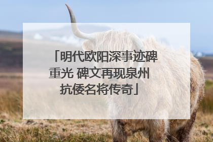 明代欧阳深事迹碑重光 碑文再现泉州抗倭名将传奇