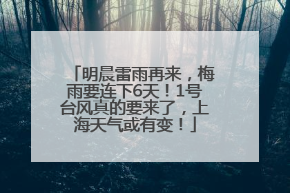 明晨雷雨再来，梅雨要连下6天！1号台风真的要来了，上海天气或有变！