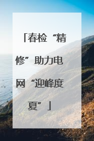 春检“精修”助力电网“迎峰度夏”