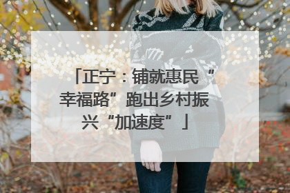正宁：铺就惠民“幸福路”跑出乡村振兴“加速度”