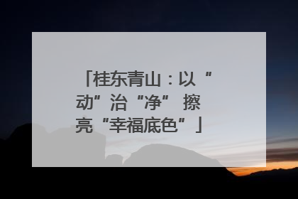 桂东青山：以“动”治“净” 擦亮“幸福底色”